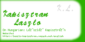 kapisztran laszlo business card